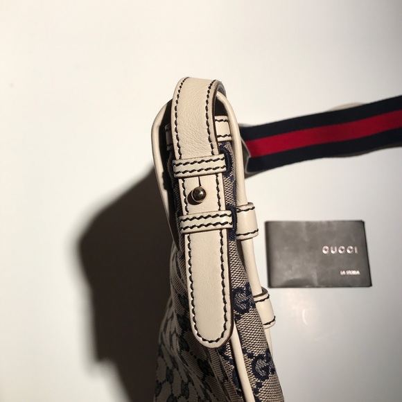 AUTHENTIC Gucci Hertiage Canvas Web Stripe Bag - Picture 6 of 8