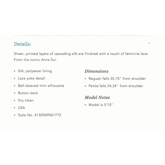 Anna Sui Pansy Floral Print Crinkle Chiffon Dress - Picture 8 of 8