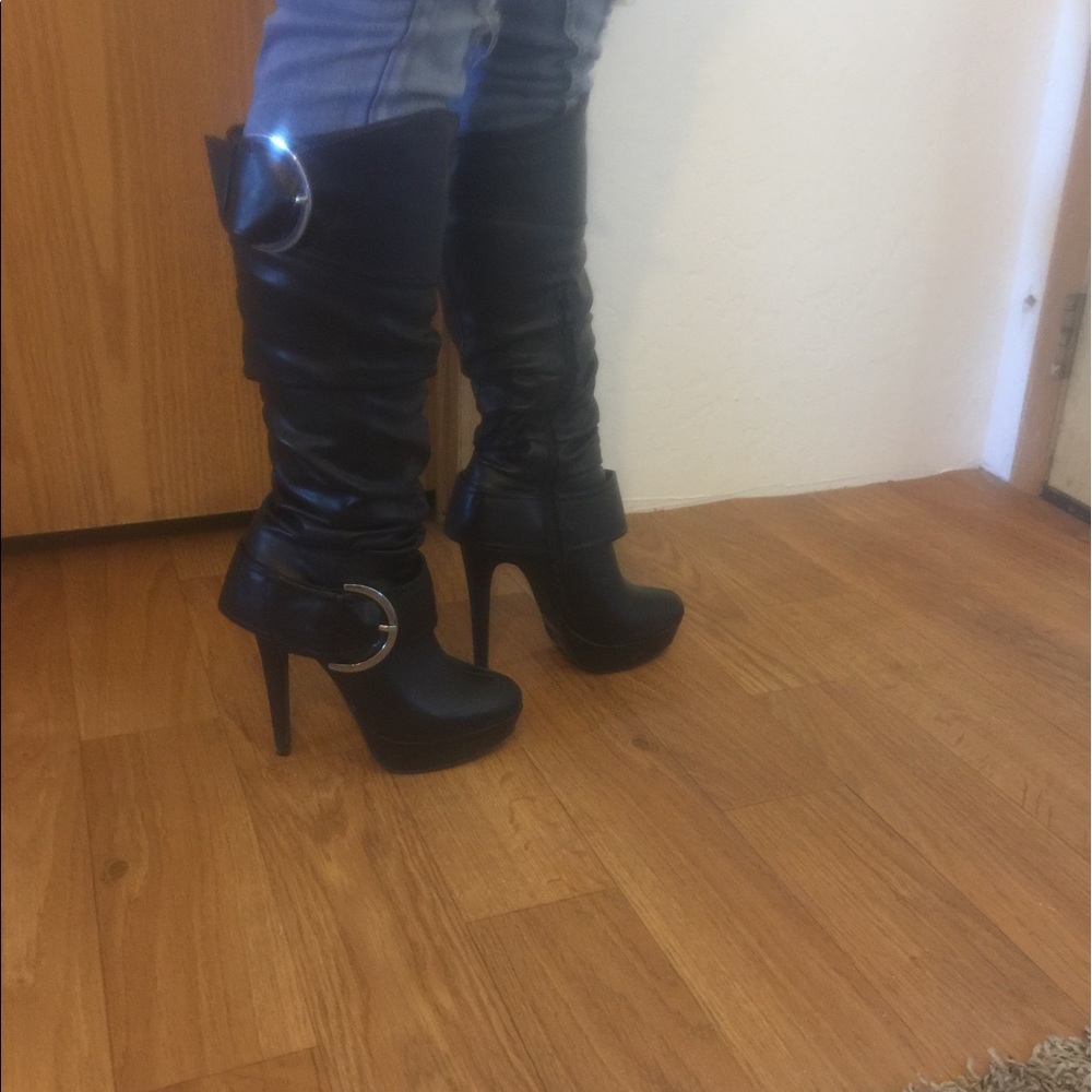 Knee high leather boots