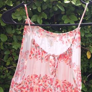 White and Orange Floral Top