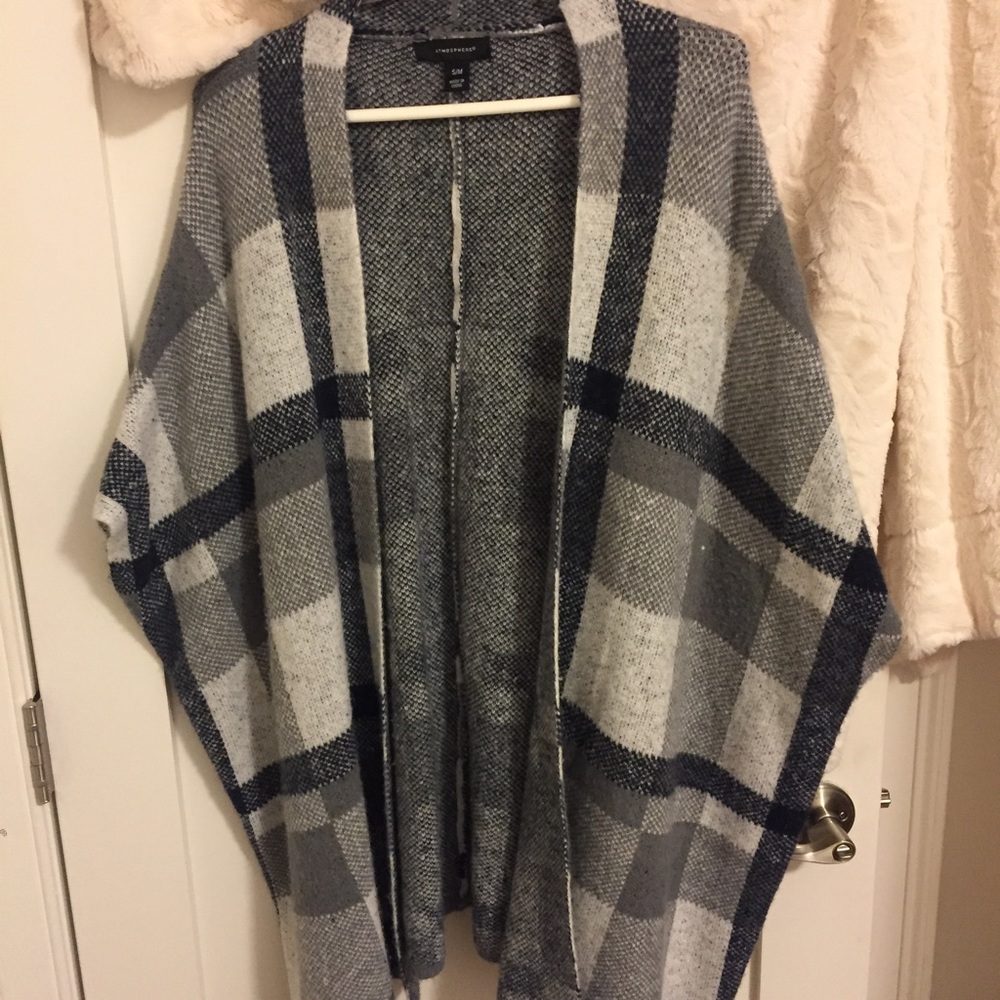Plaid poncho/wrap
