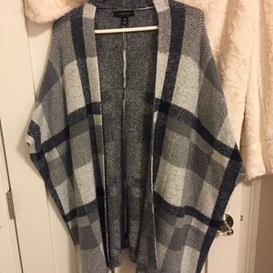 Plaid poncho/wrap