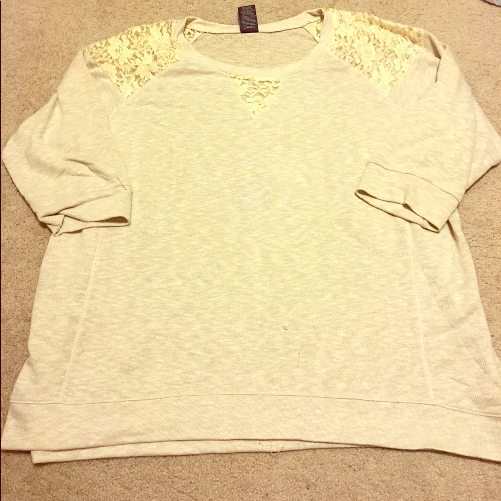 Light tan oversized blouse