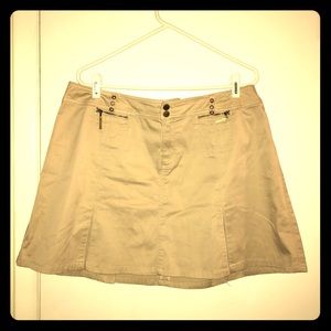 Khaki mini skirt size 16