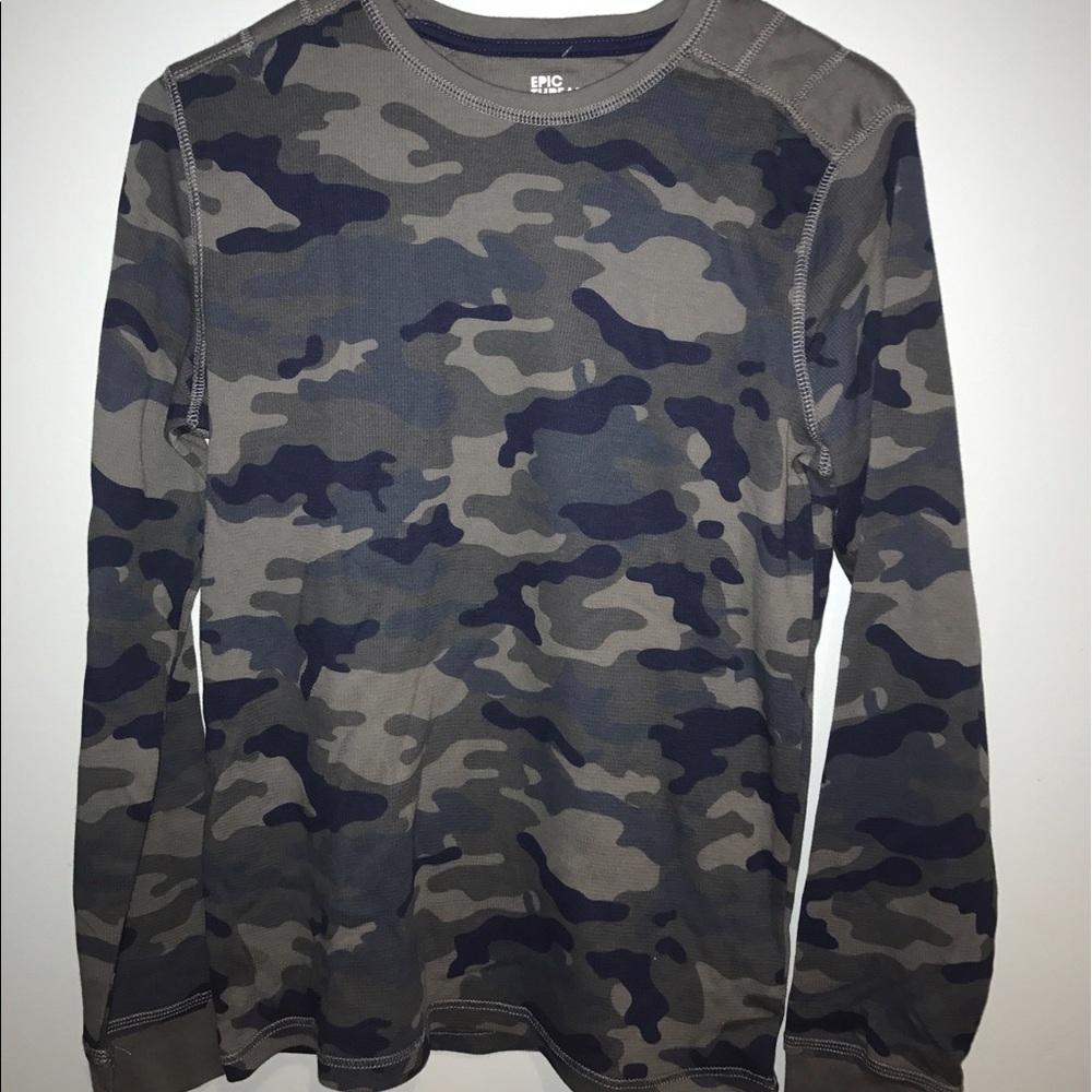 camouflage long sleeve boys/men's tee