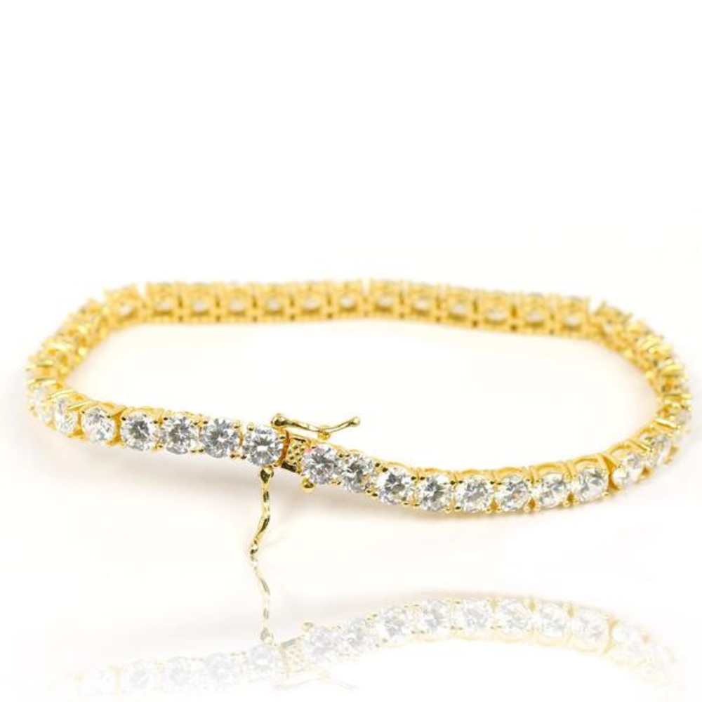 Men's Gold Lab Diamond Tennis Chain Bracelet