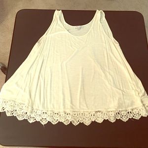 Cream tank top with lace bottom