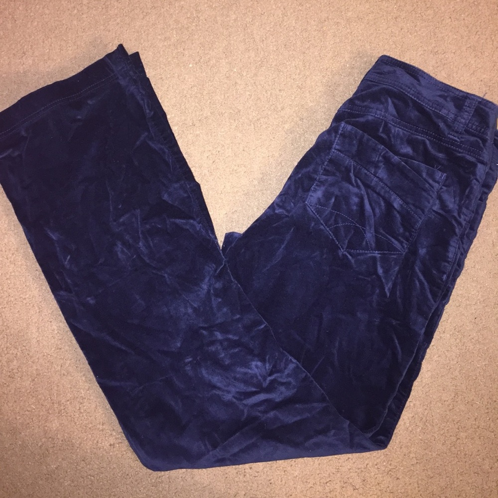 TRIBAL Blue Velvet Pants Size 4