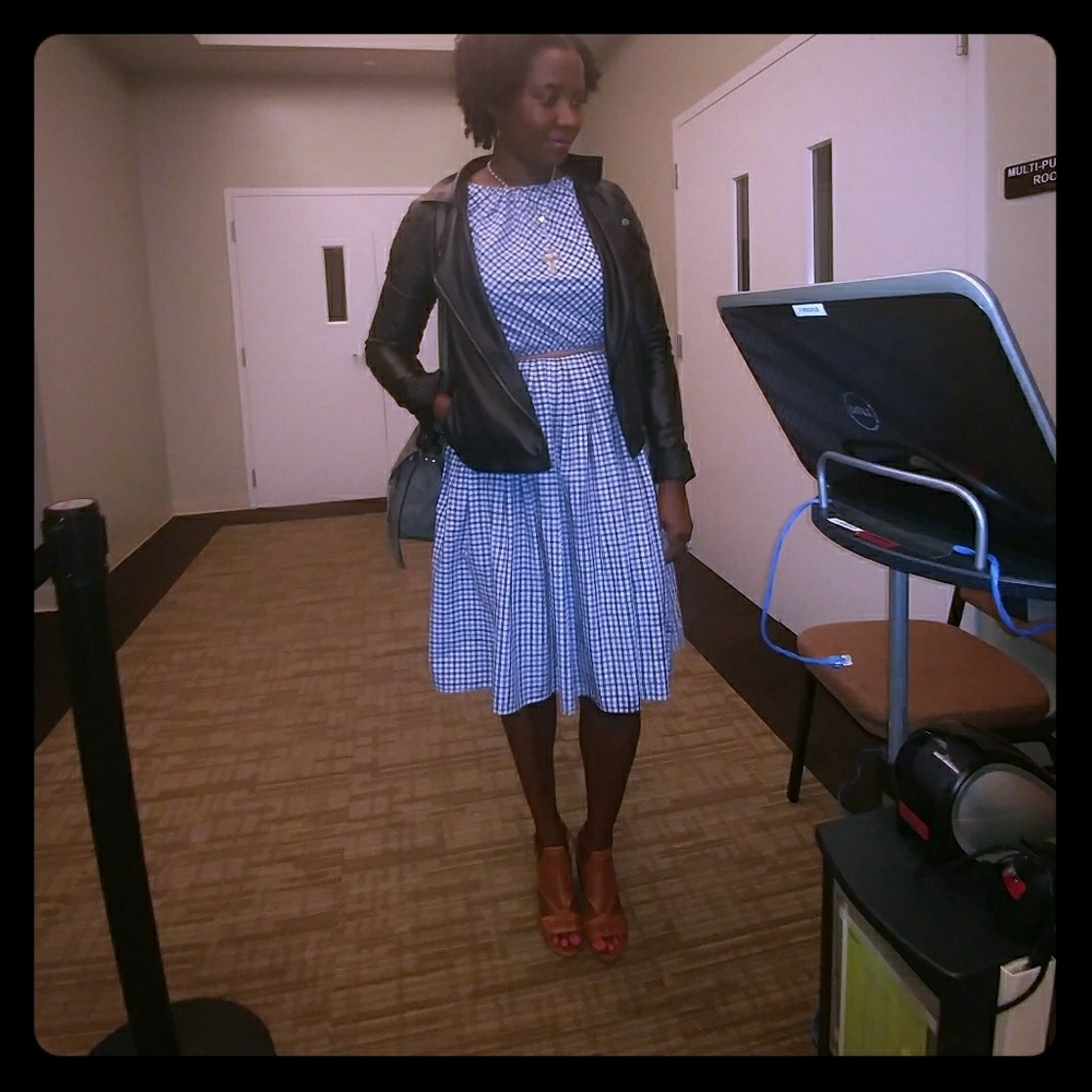 blue & white dress