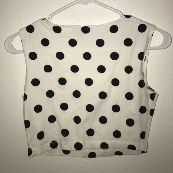 Black and white polka dotted crop top - Picture 2 of 2