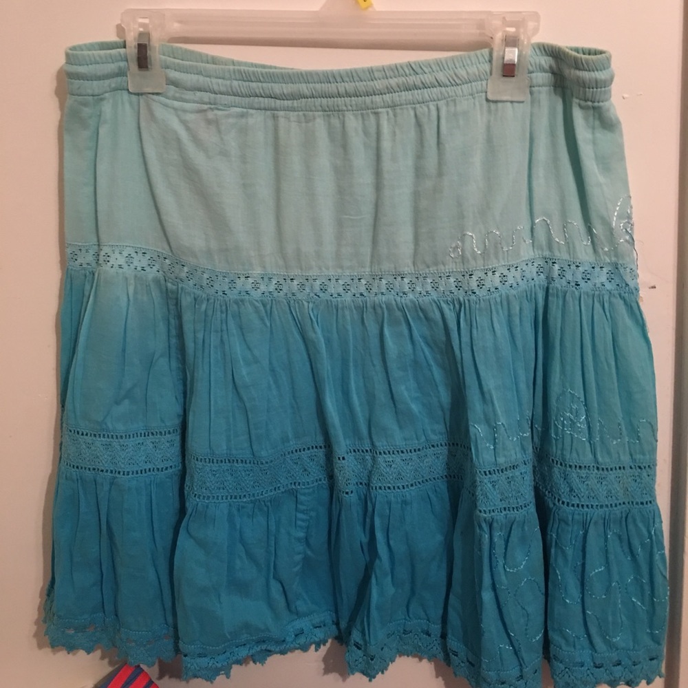 Teal blue skirt