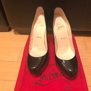 Christian Louboutin Bianca 140 Black Patent - 37.5
