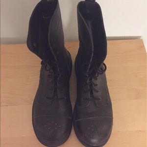 Dr. Martin classic black boots with flower detail