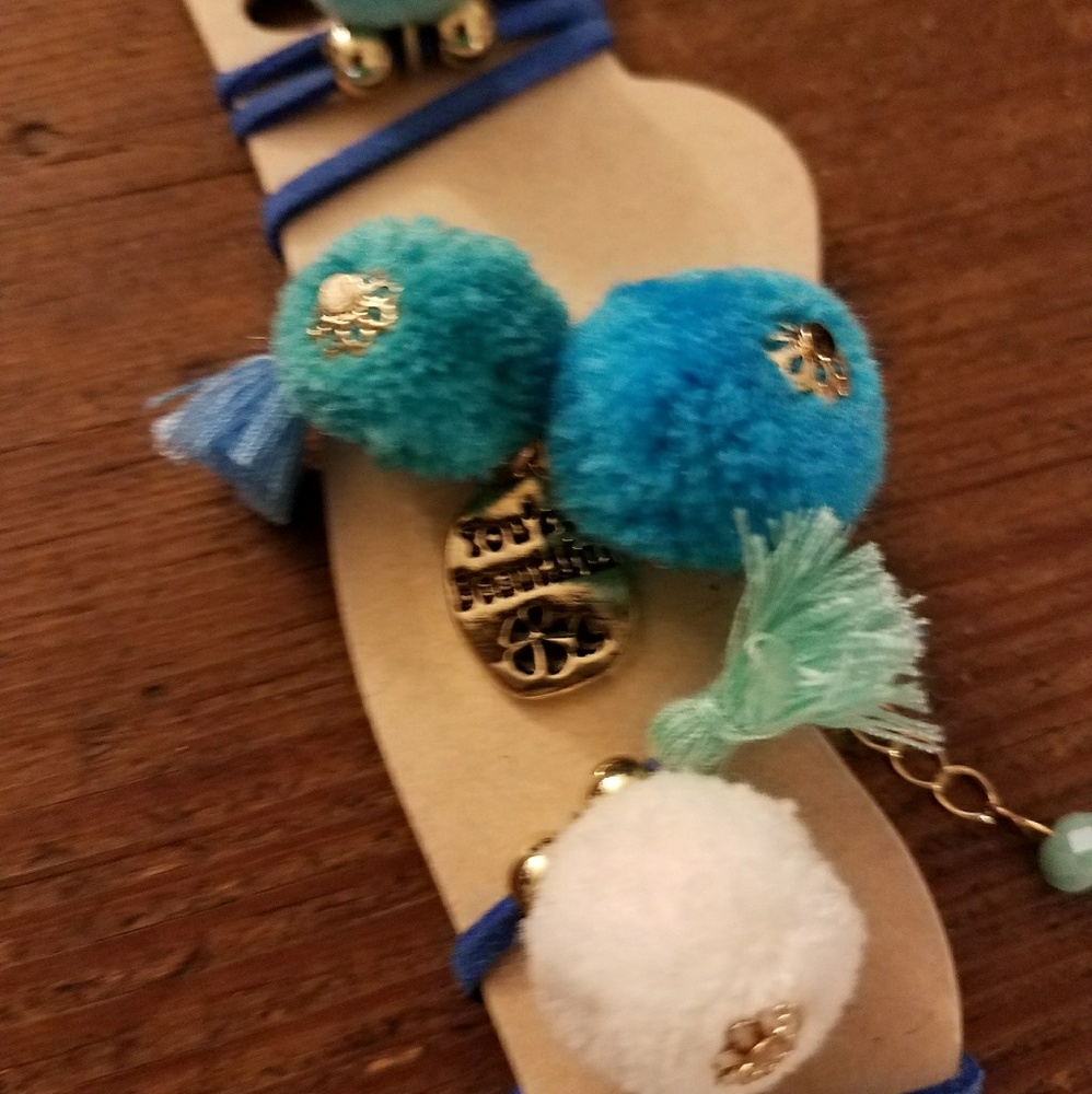 Pom pom ankle charms
