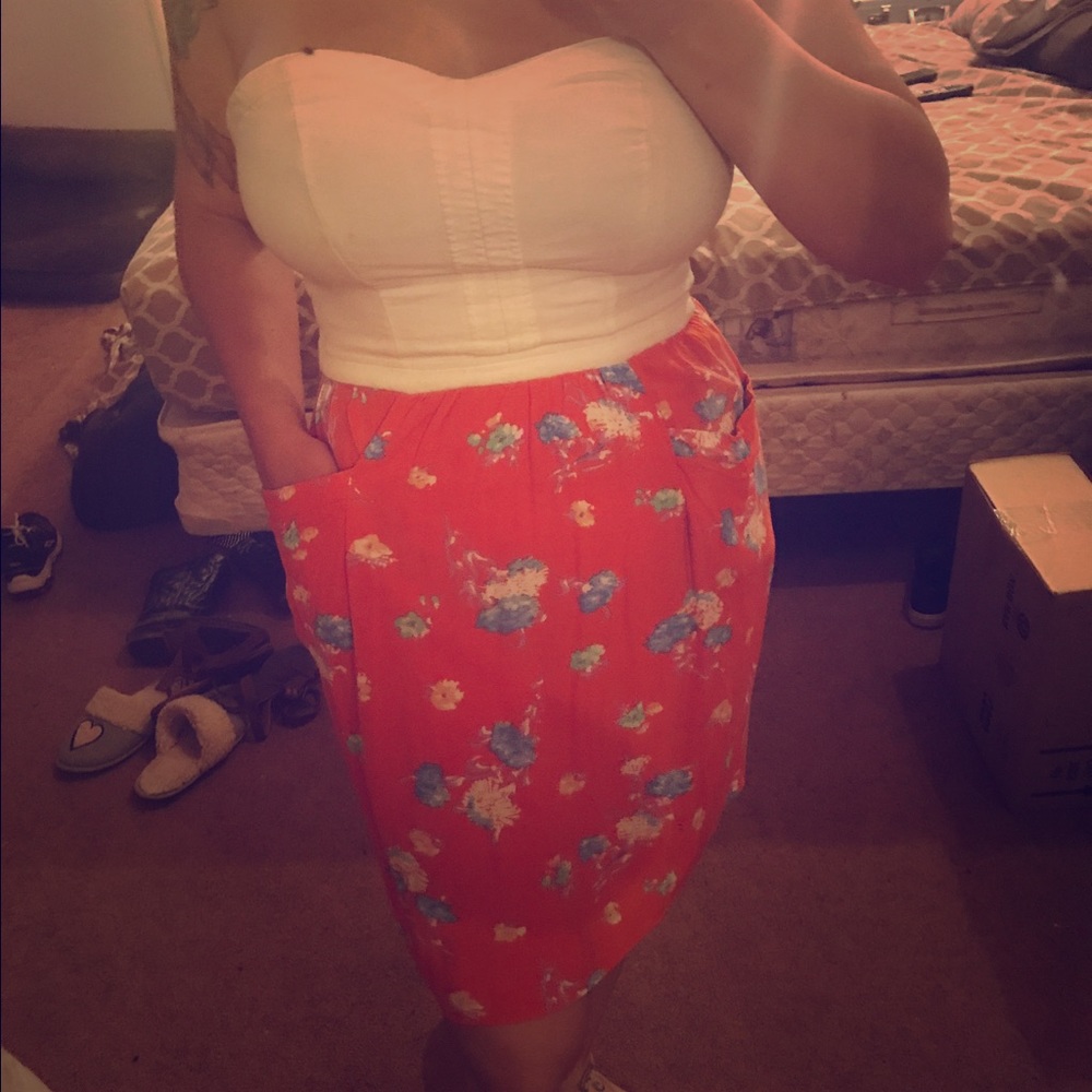 Tube top floral summer dress