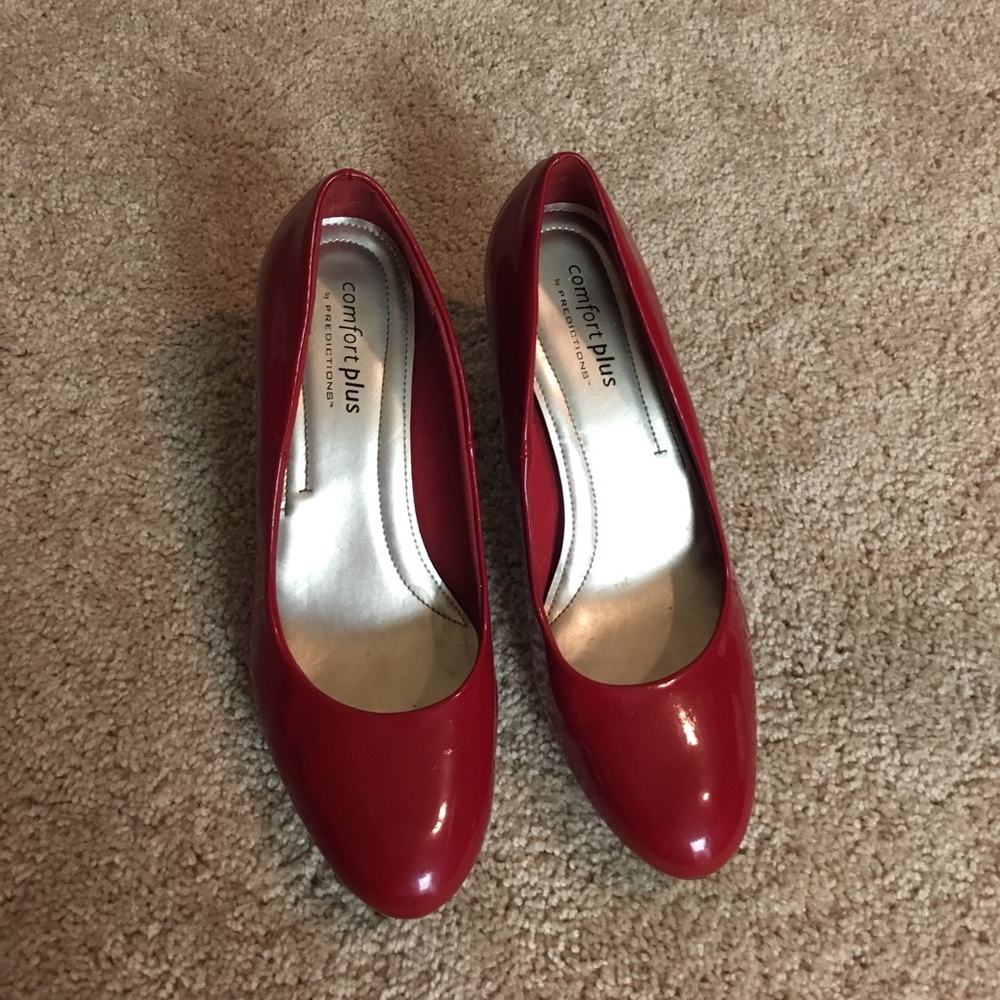 Red Comfort Plus Heels - Picture 2 of 5