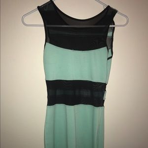 Teal and mesh bodycon
