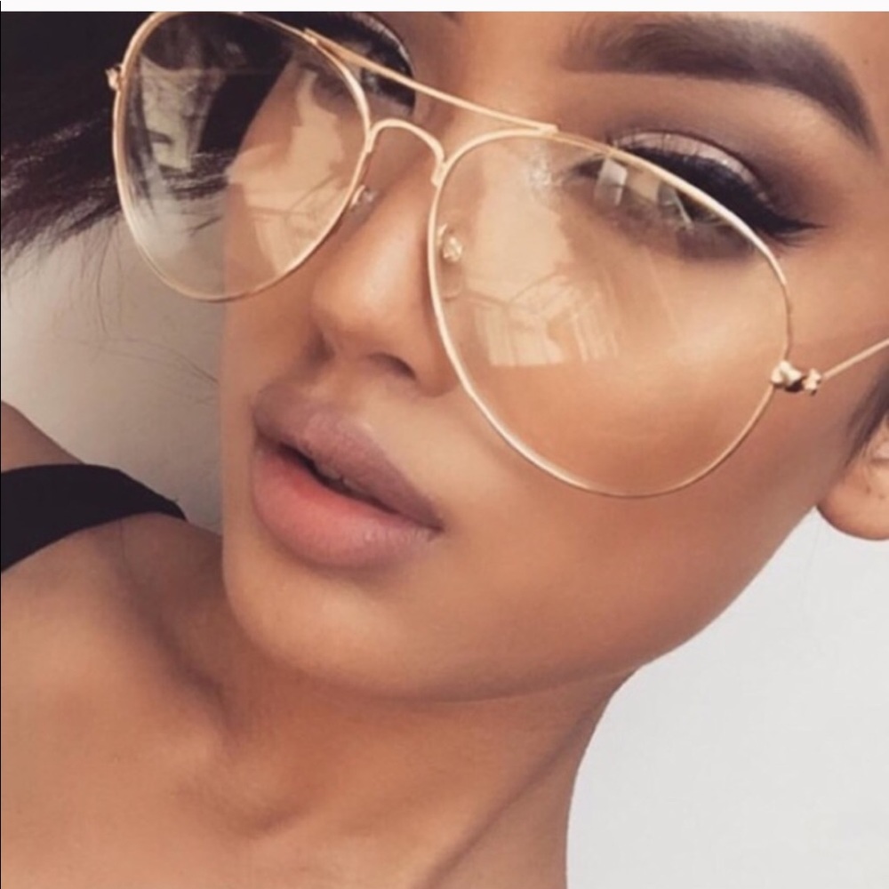 Oversized clear glasses