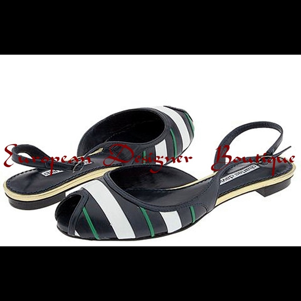 New in Box Charles David Navy Leather Flats Women’s Sz 7