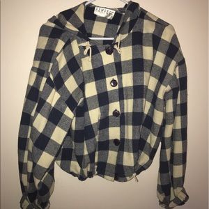 Cropped plaid hoodie