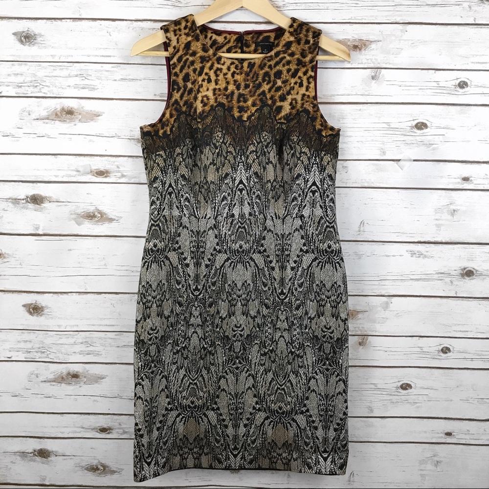 Ann Taylor Leopard and Lace Career Dress size 8