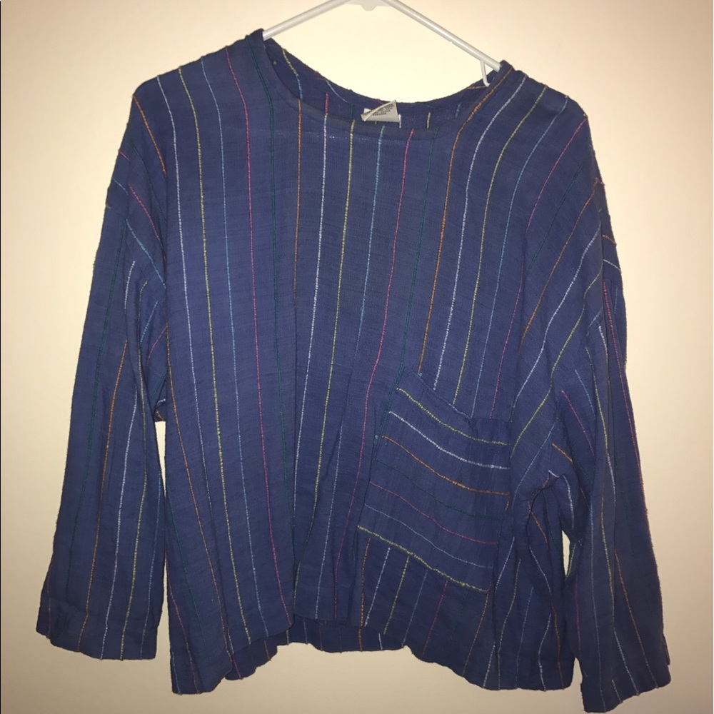 Funky cropped multi color sweater