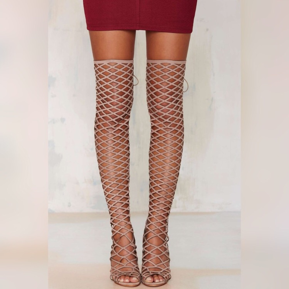 Thigh High Caged Heels/Boots