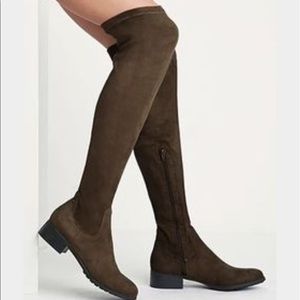 FOREVER 21 Faux suede over the knee boots