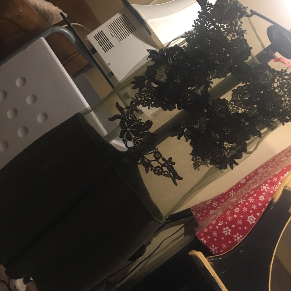 Olive mesh lace romper