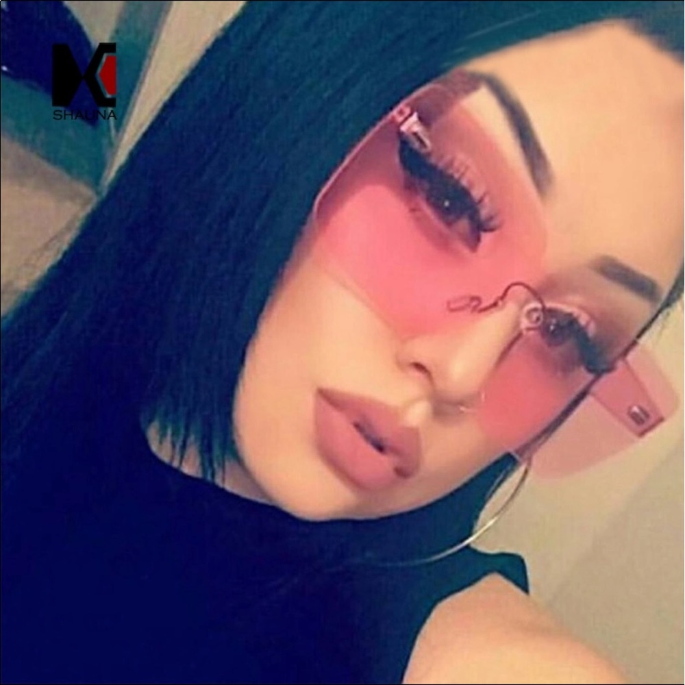 Barbie pink rimless square summer sunglasses