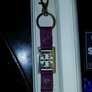 Tory Burch keychain.  Plum Colored