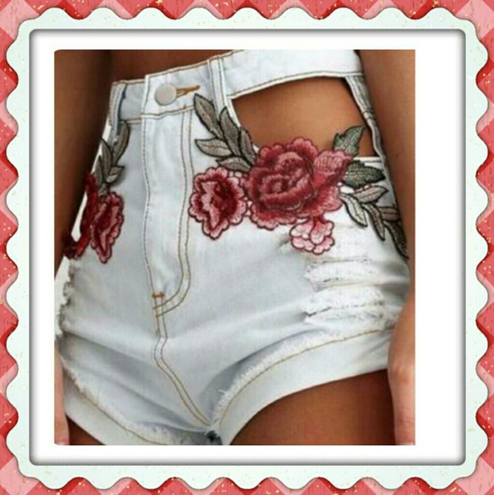 New Embroidered Denim With Cutouts