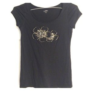 Loft embroidered flower top