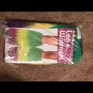 Mardi gra leg warmers