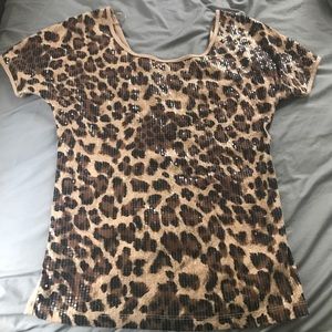 Sequined Cheetah Shirt