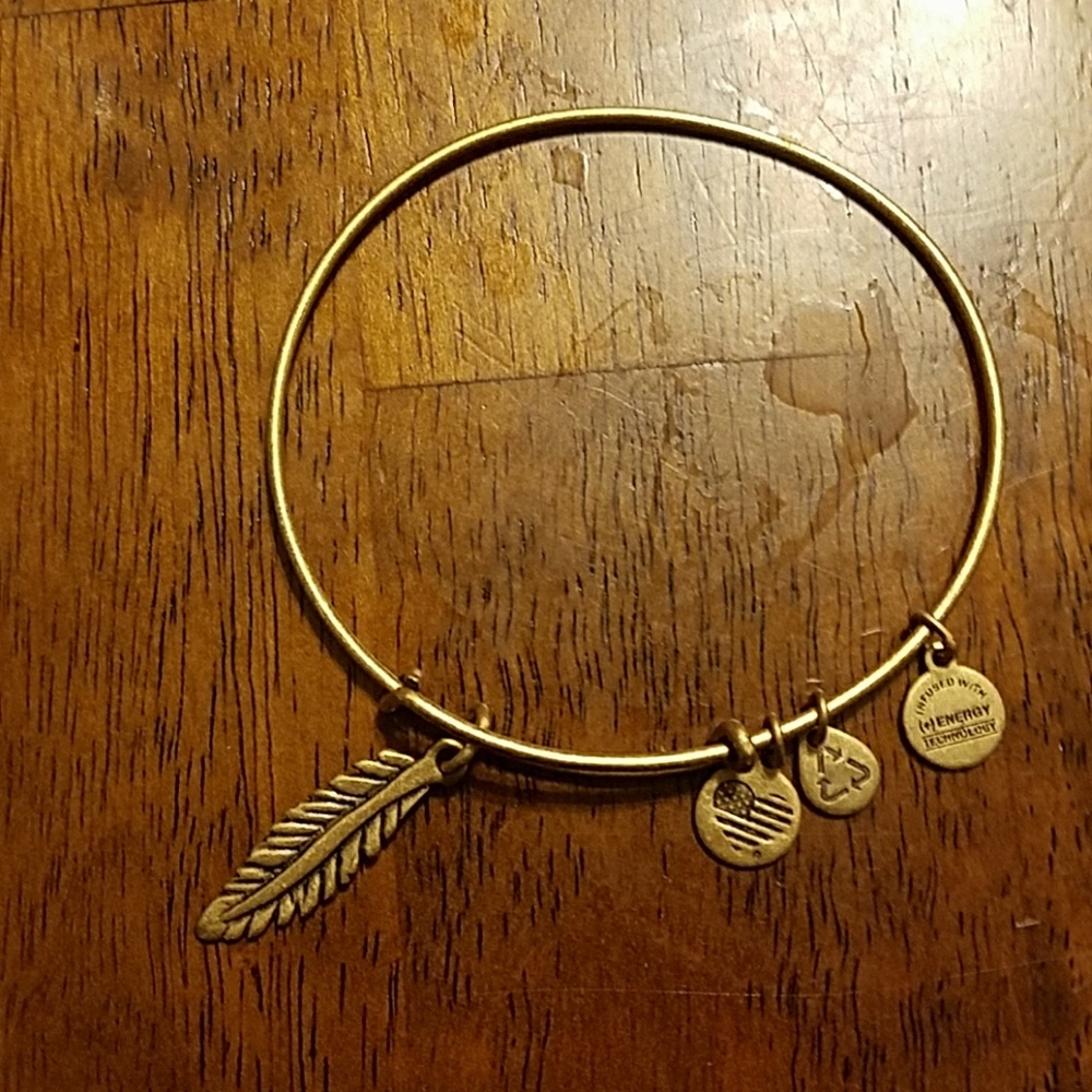 Feather Alex and Ani bracelet