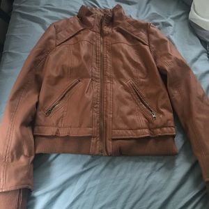 Tan Faux Leather Jacket