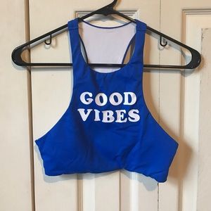 "Good Vibes" Swim Top