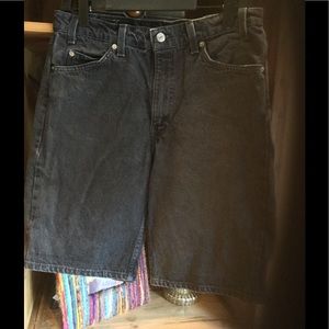 Levi's 550 black denim shorts