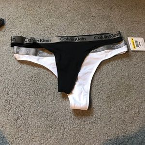 Black and White Calvin Klein Thong