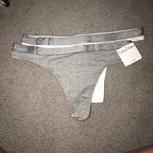 White and Gray Calvin Klein Thong