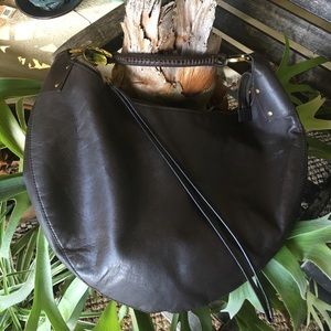 Vintage Auth Gucci Leather Hobo Whipstitch