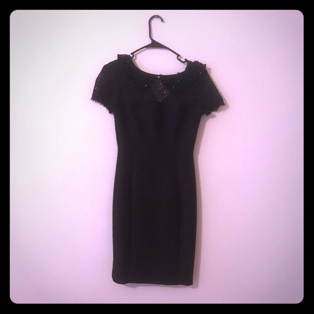 Jewel collar & lace Anthropologie dress