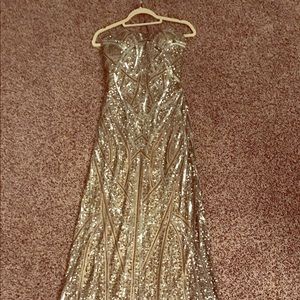 Scala Beaded gold gown
