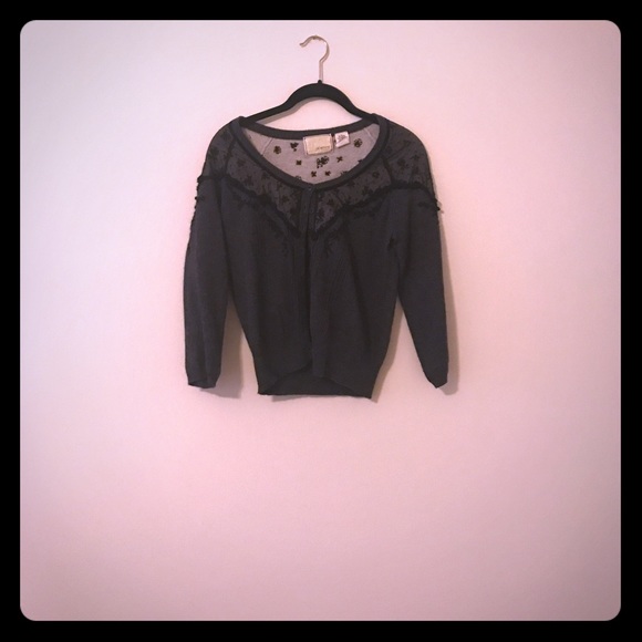 Black Anthropologie vintage style cardigan - Picture 1 of 3