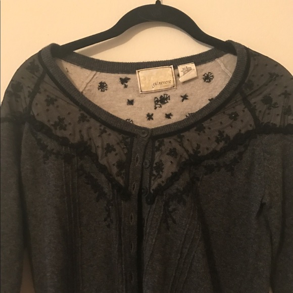 Black Anthropologie vintage style cardigan - Picture 2 of 3