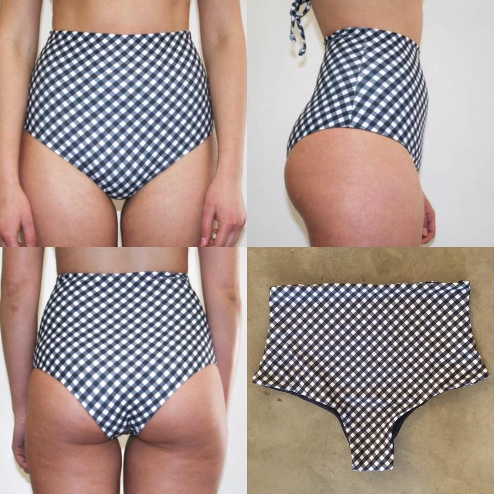 Camp Cove Swim Katie Bottoms in Black Gingham
