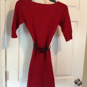 Red Bebe Knit Mini Fitted Dress
