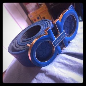 All Blue Ferragamo Belt