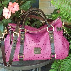 Authentic Dooney & Bourke ostrich domed satchel